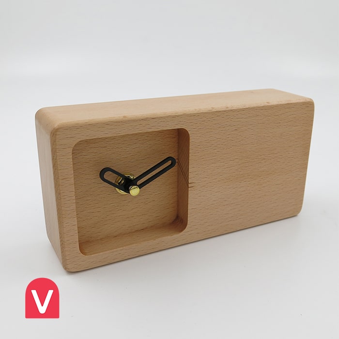 ساعت رومیزی چوبی عقربه ای مدل ساعتگرد چوب راش